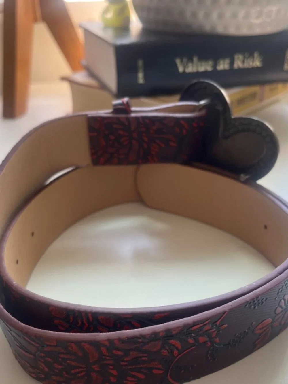 Red Heart belt with a gorgeous design